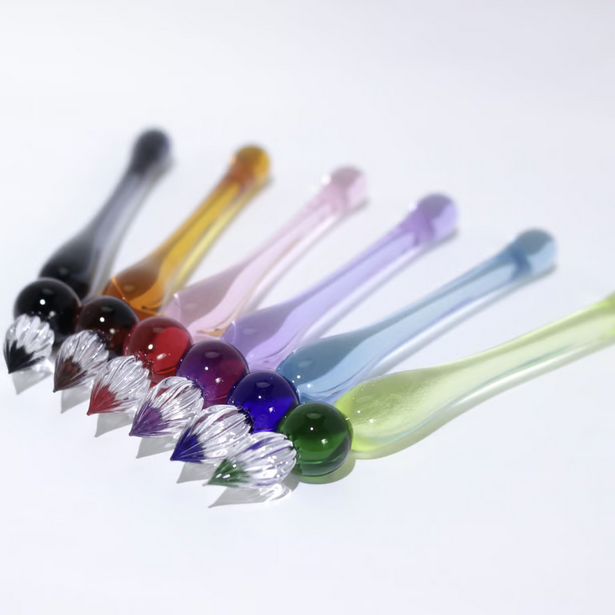 Japanese Glass Dip Pen - Short & Gray Calligraphy Pen for Writers, Artists & Lettering Enthusiasts | Perfect for Ink Drawing, Handwriting Practice & Unique Gift Ideas