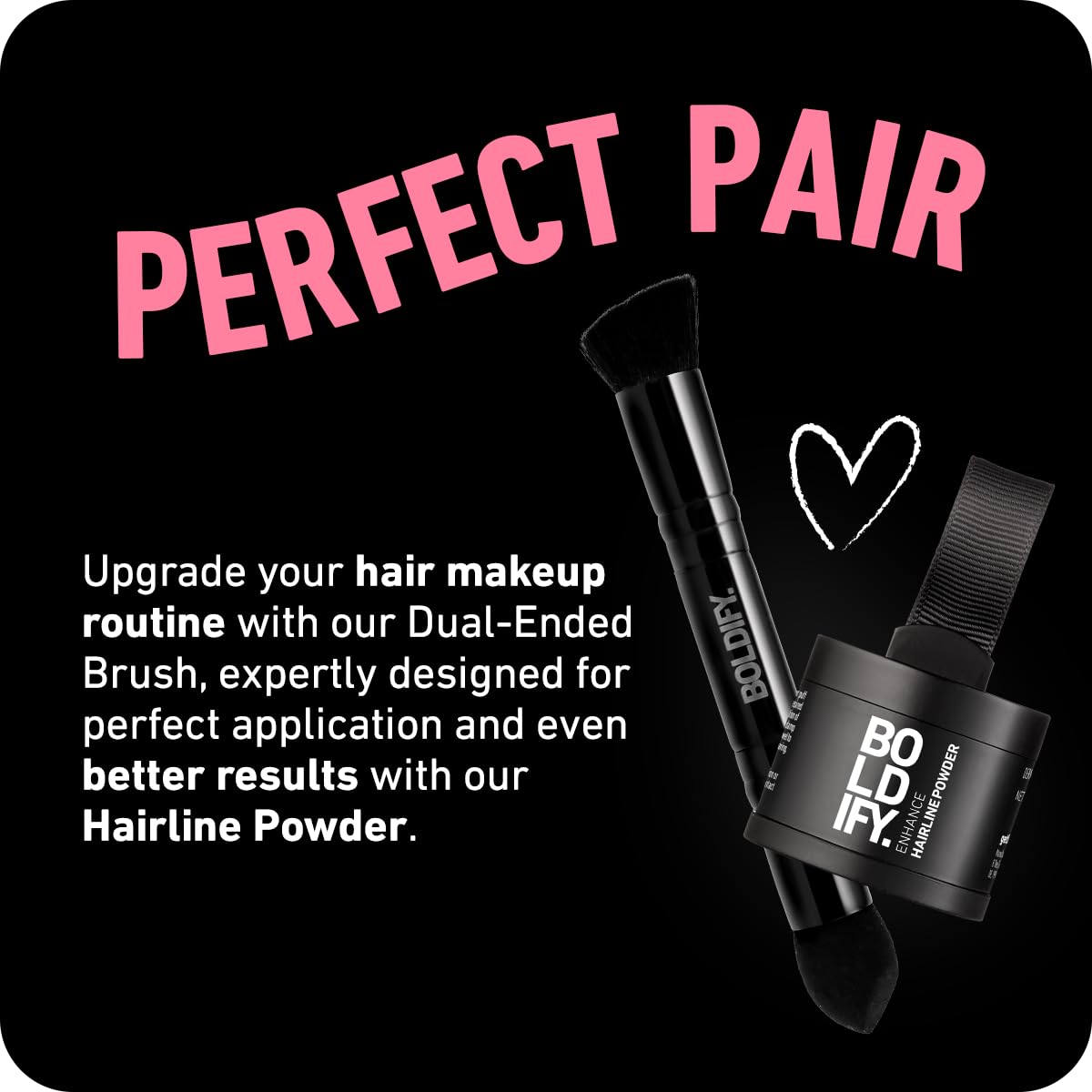Boldify Dual-Ended Makeup Brush - Concealer & Hairline Powder Brush for Seamless Blending - Perfect for Root Touch Up & Contouring
