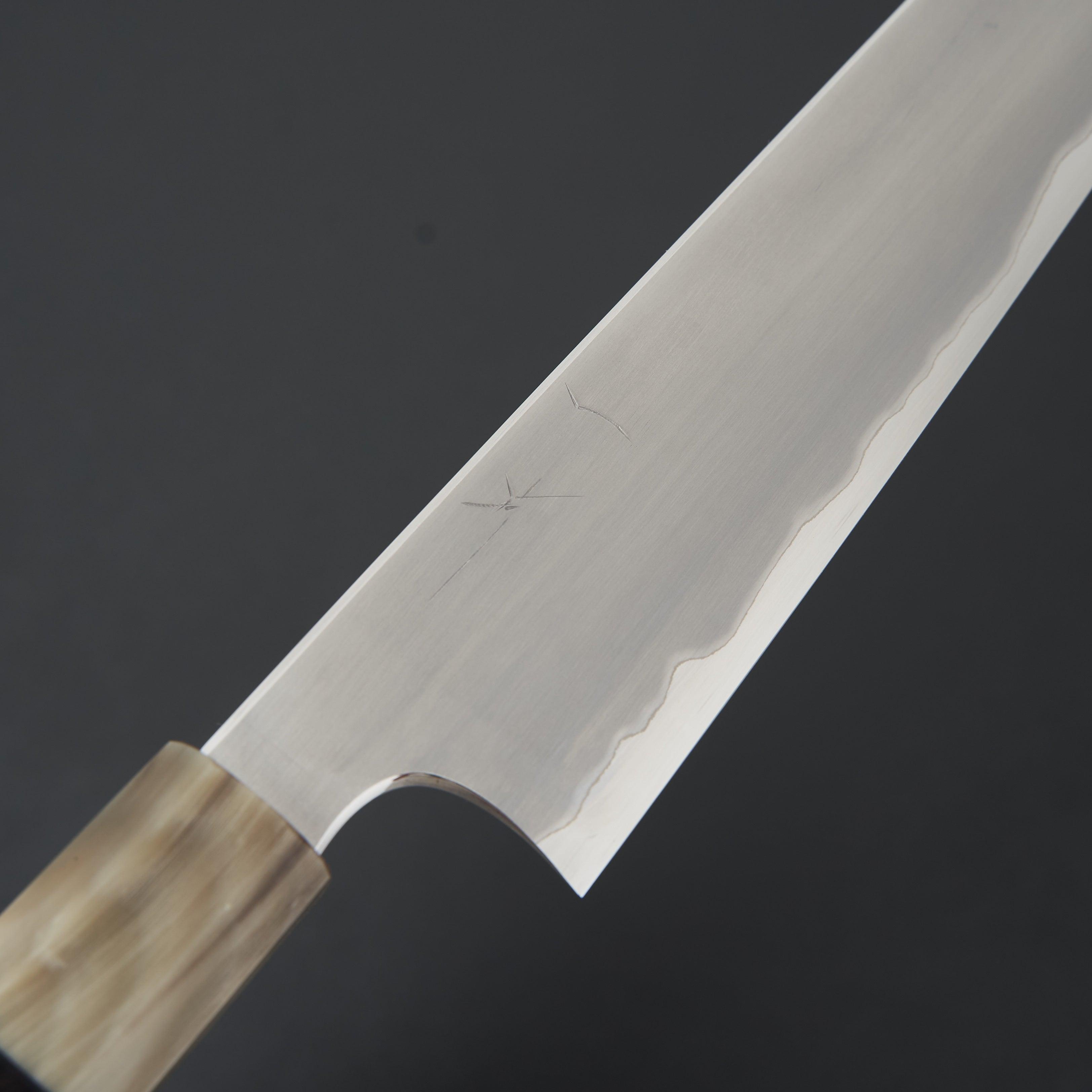 Premium Hitohira Togashi White #1 Stainless Clad Kasumi Sujihiki 270mm Japanese Slicing Knife with Ebony Handle - Perfect for Sushi, Sashimi & Meat Carving