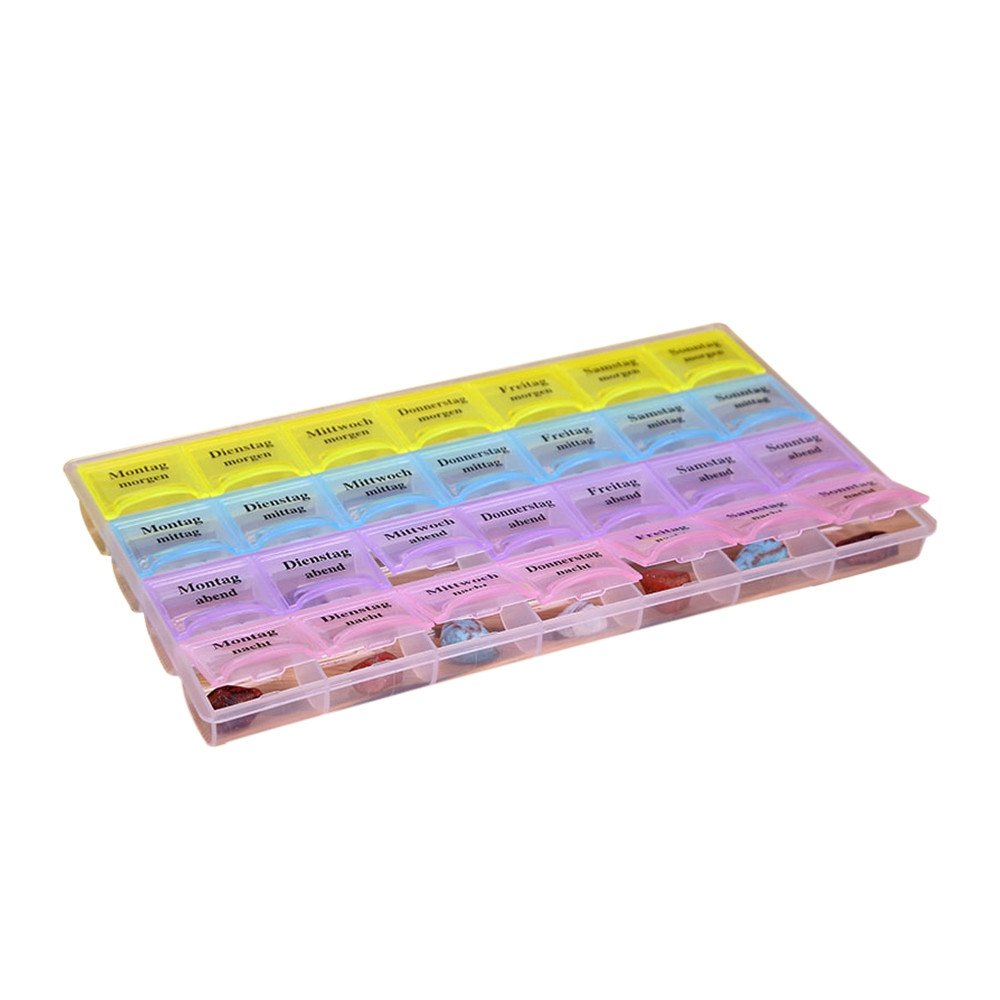 Weekly Medicine Organizer Box - 7-Day Pill Dispenser for Home & Travel Storage