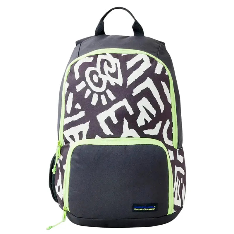 Rip Curl Evo 18L Black Print Backpack - Waterproof Surfing & Travel Daypack for Men & Women - Perfect for Beach, School, Hiking & Outdoor Adventures