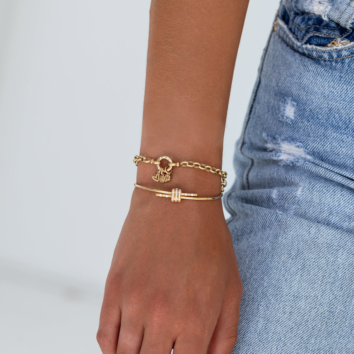 Elegant Diamond Latch Bracelet for Women - 14K Gold Plated Cubic Zirconia Tennis Bracelet | Perfect for Weddings, Anniversaries & Special Occasions