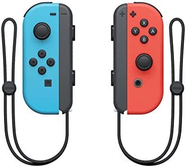 Refurbished Nintendo Switch Console with Neon Blue & Red Joy-Con Controllers - Portable Gaming for Travel, Parties & Family Fun