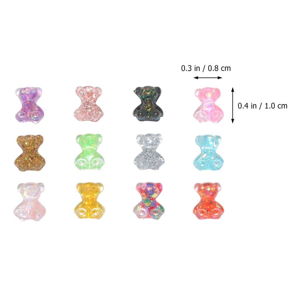 SOIMISS 100pcs Cute Symphony Bear Nail Art Gems - 3D Gummy Bear Rhinestones, Resin Nail Charms & Stickers for DIY Nail Decoration - Perfect for Parties, Weddings, and Salon Nail Designs