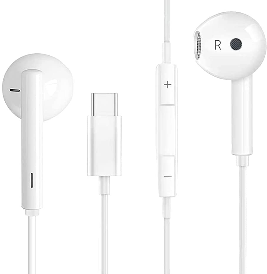 DN-Technology USB C Wired Headphones for iPhone 16 Pro Max/16 Pro/15/15 Pro/15 Plus - In-Ear Earphones with Mic & Volume Control | Perfect for Gaming, Workouts, Commuting & Music Listening