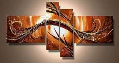 Large Abstract Acrylic Canvas Art Set - 4 Piece Modern Wall Decor for Bedroom & Living Room | Premium Hand-Painted Wall Art for Home & Office Decor | Buy Unique Paintings Online