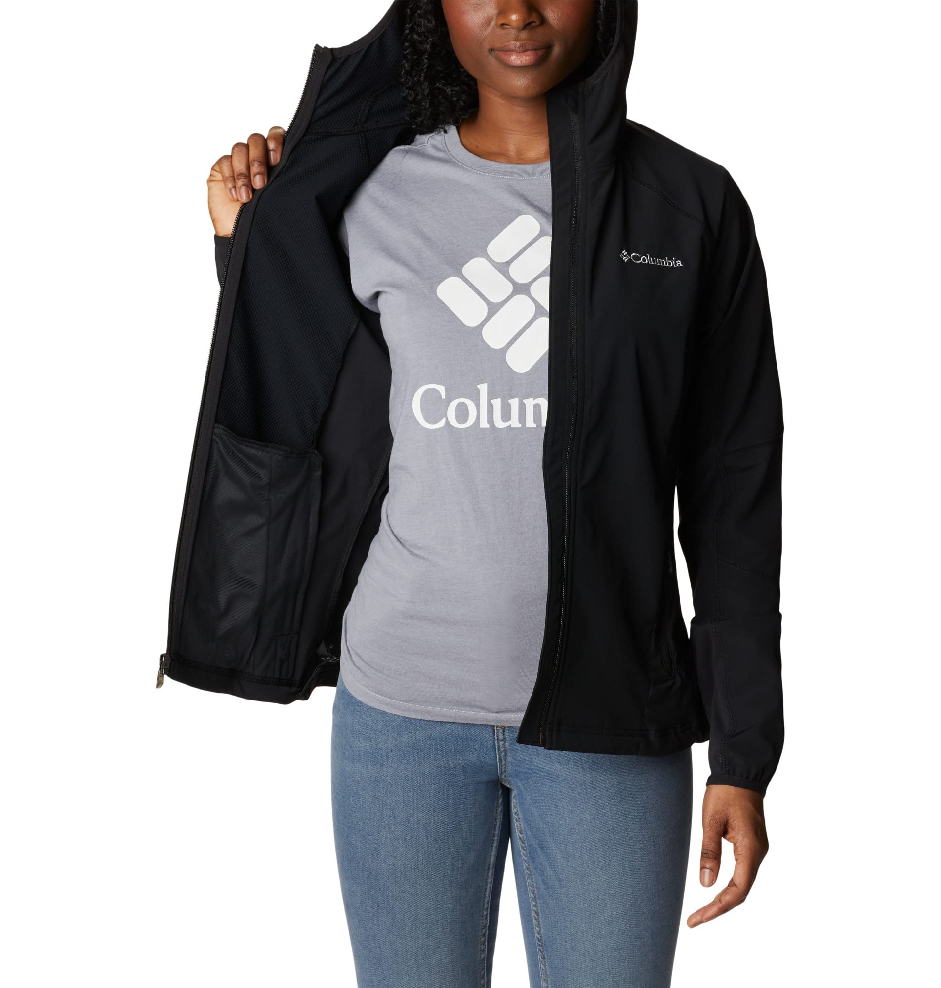 Columbia Women's Sweet As Softshell Hoodie - Waterproof, Windproof & Breathable Jacket for Hiking, Running & Outdoor Activities