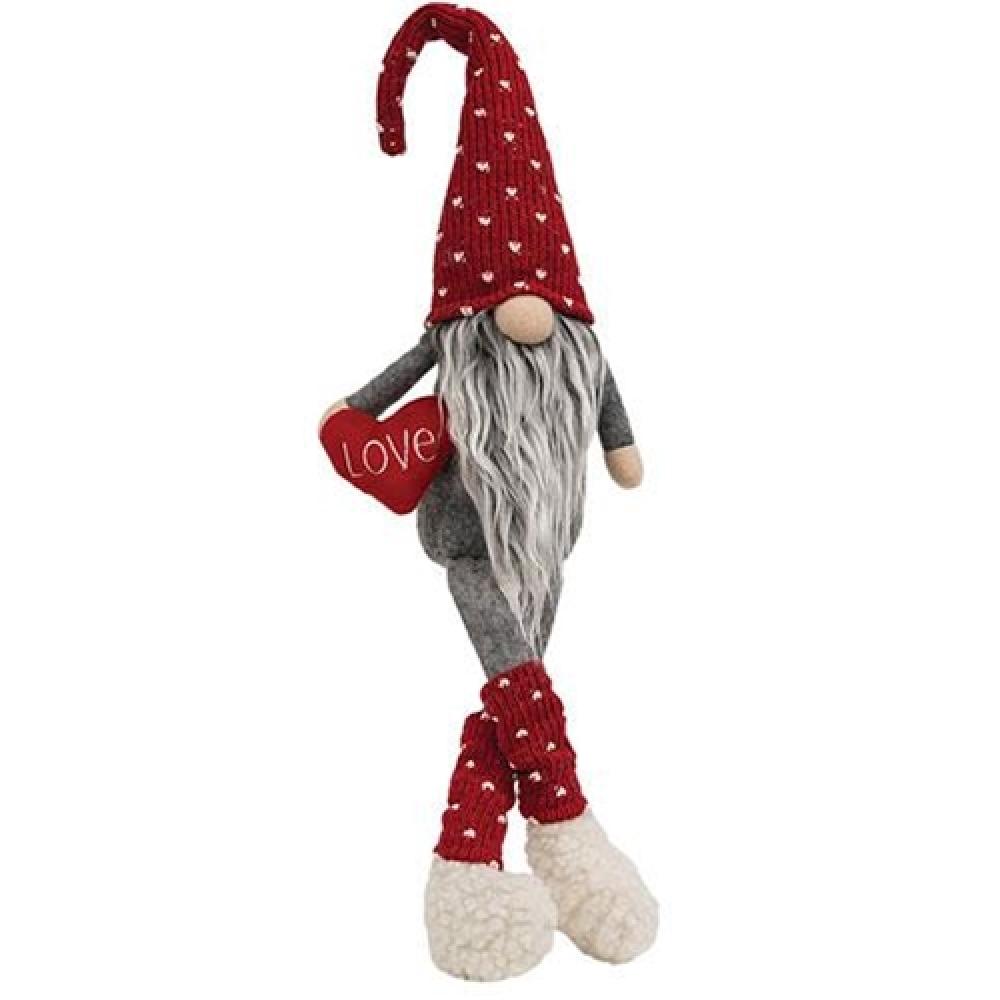 Adorable Dangle Leg Love Gnome with Cozy Leg Warmers - Perfect for Valentine's Day Decor, Garden Ornament, and Gift Giving
