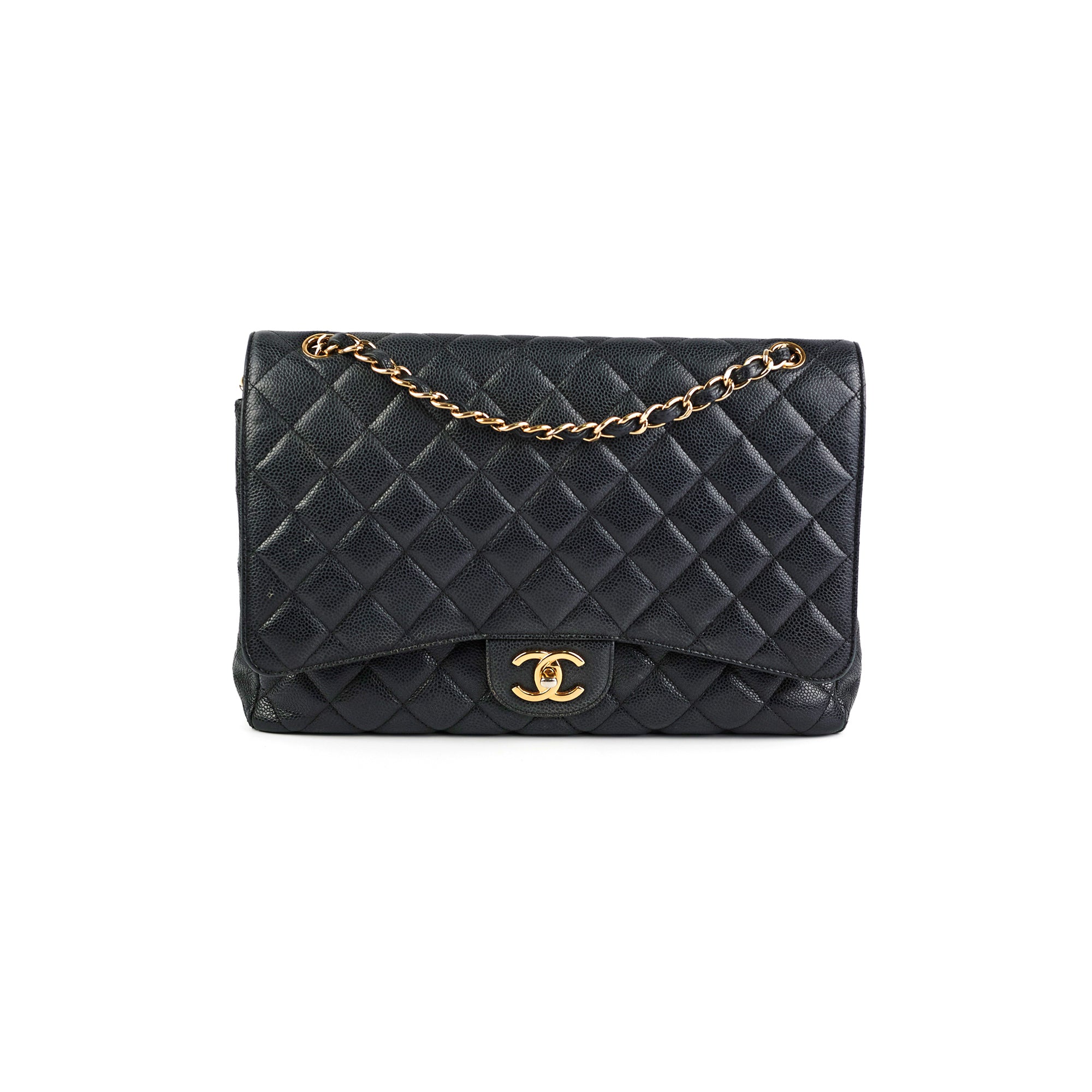 Chanel Maxi Jumbo Double Flap Bag in Black Caviar Leather - Luxury Designer Handbag for Women, Perfect for Work, Travel & Special Occasions