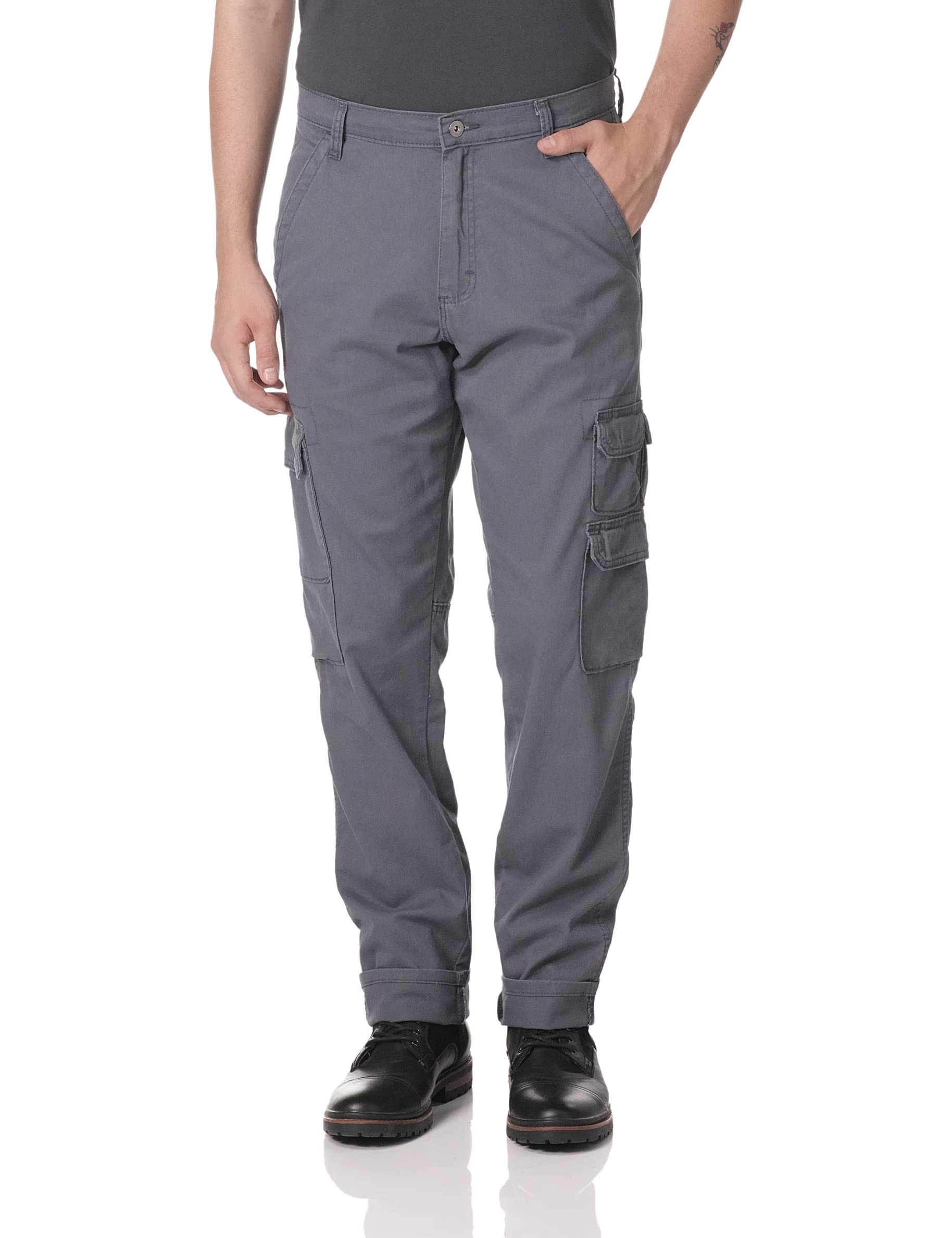 Wrangler Authentics Men's Regular Tapered Cargo Pants - Durable Workwear & Outdoor Adventure Pants for Hiking, Camping, and Everyday Wear