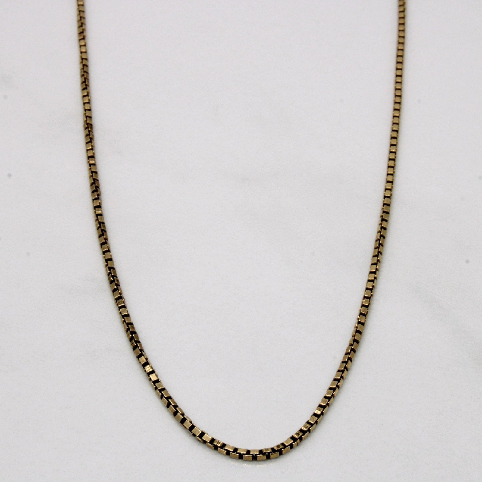 10K Yellow Gold Box Link Chain Necklace 18 Inches - Elegant & Durable Jewelry for Women, Perfect for Everyday Wear, Parties & Special Occasions