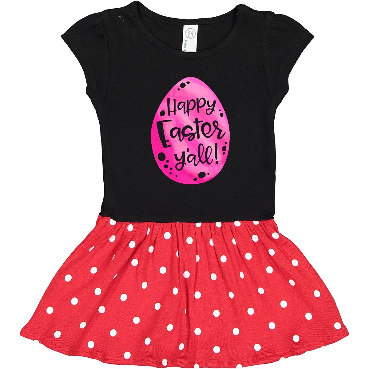 Inktastic Happy Easter Y'all Pink Easter Egg Toddler Dress - Cute Spring Outfit for Girls, Easter Sunday Church, Egg Hunt & Family Photos