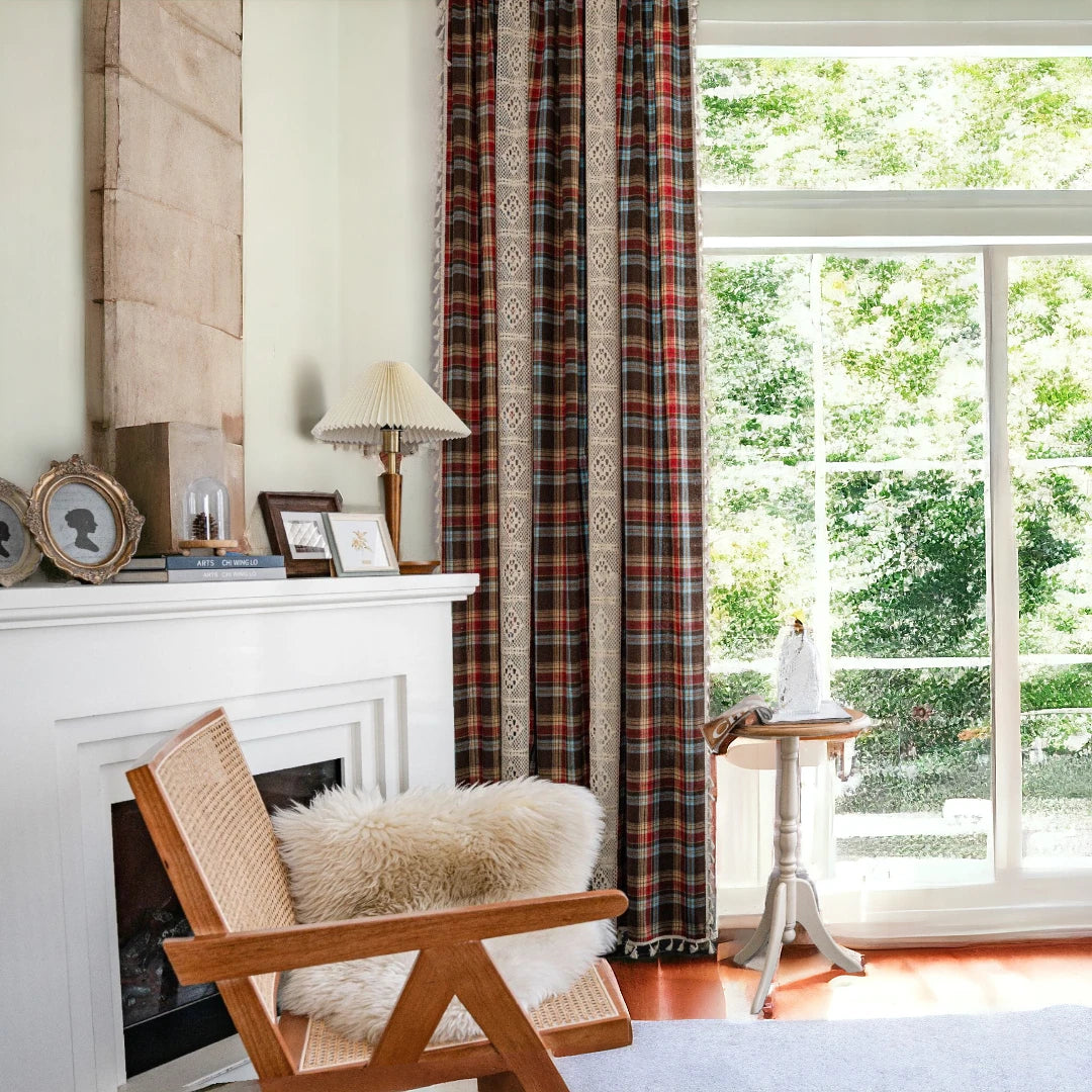 Amiyah Geometric Plaid Grommet Blackout Curtains for Living Room & Bedroom - Thermal Insulated Window Drapes for Home Decor & Light Blocking