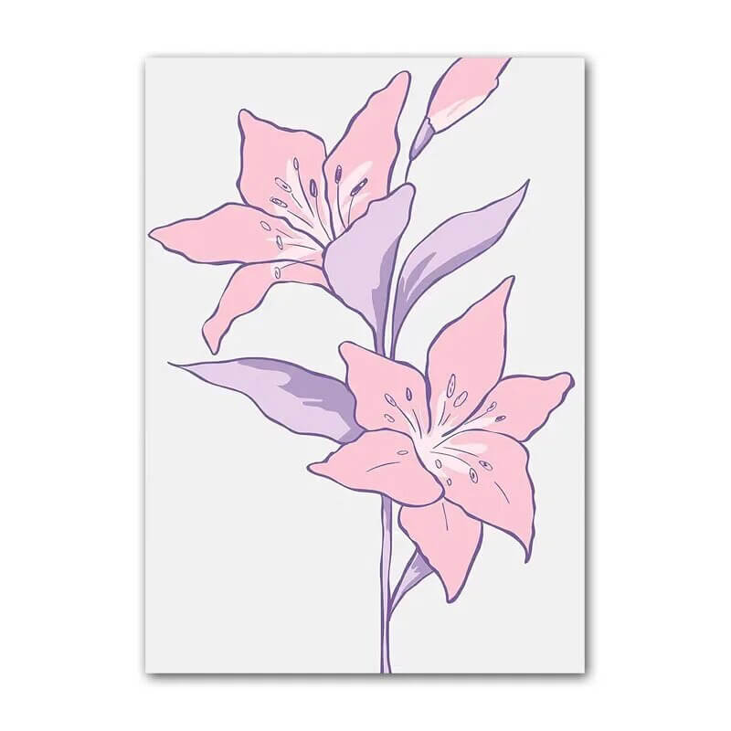 Minimalist Purple Art Canvas Posters - Modern Abstract Wall Decor for Living Room, Bedroom & Office