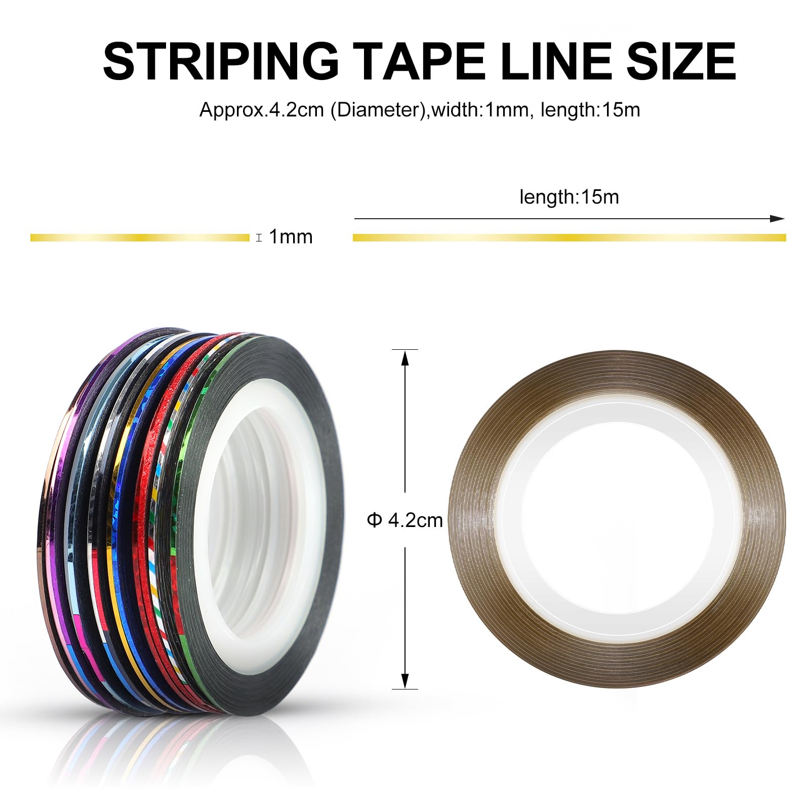 Black Nail Art Striping Tape - DIY Nail Design Decorative Stickers for Professional Manicures | Perfect for Salon, Home Use & Nail Art Enthusiasts