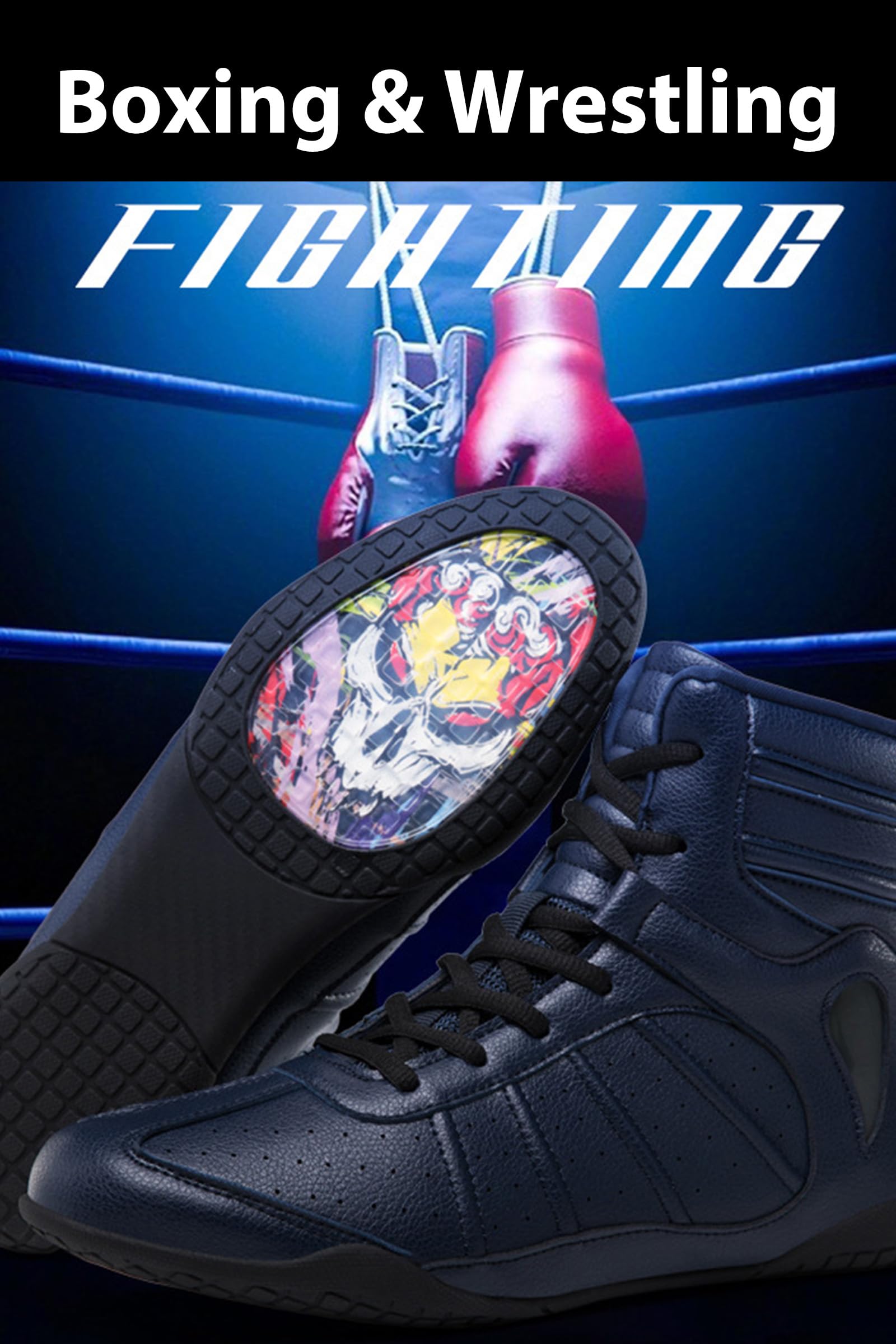 Kervaky Men's Wrestling & Boxing Shoes - Lightweight Breathable Sports Training Shoes for Fitness, Weightlifting & MMA | Perfect for Gym Workouts & Martial Arts Training