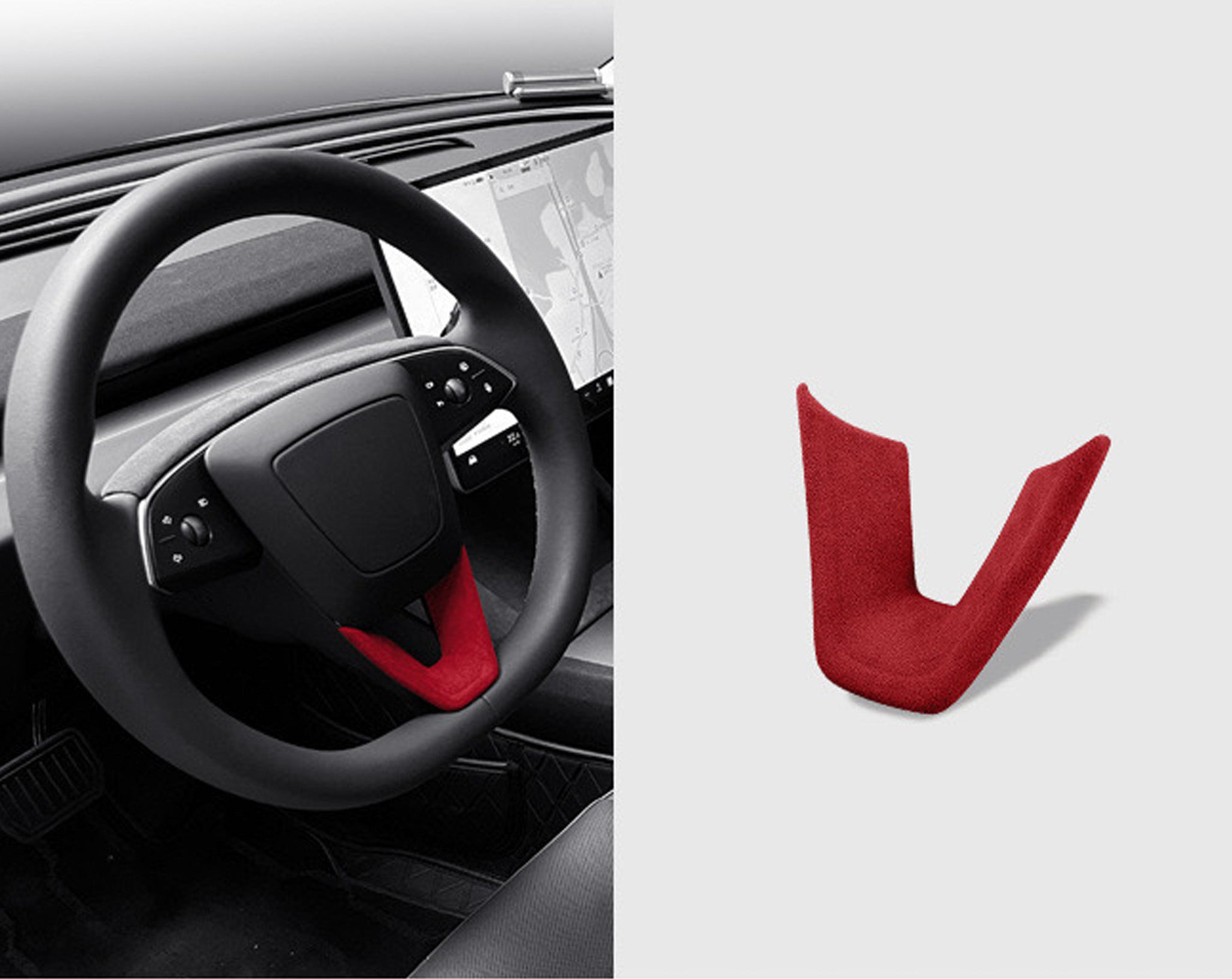 Tesla Alcantara Steering Wheel Lower Trim Cover for 2024+ Model 3 Highland | Premium Interior Upgrade | Perfect for Driving Comfort & Style Enhancement