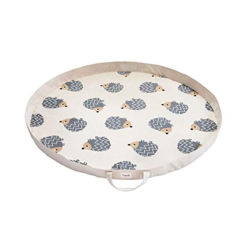 3 Sprouts Large Play Mat & Toy Storage Bag - Portable Kids Toy Organizer for Boys & Girls | Playroom Storage Solution & Activity Mat with Hedgehog Design | Perfect for Daycare, Home Playroom & Travel Organization