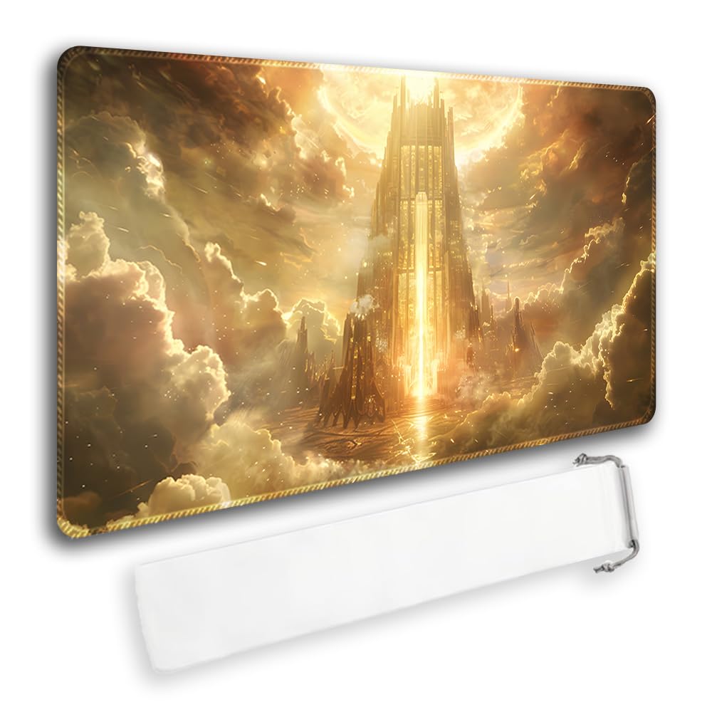 Premium MTG Playmat with Zone & Locking Edges - Durable TCG Gaming Mat for Magic: The Gathering - Includes Waterproof Storage Bag - Perfect for Tournaments, Casual Play & Card Protection (6
