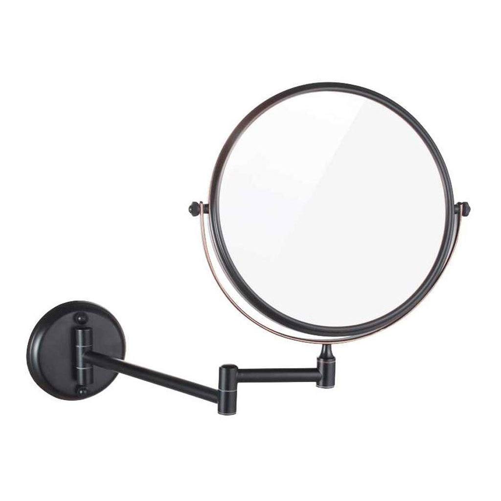 Beauty Mirror with Lights - Adjustable Wall Mounted & Free Standing Makeup Mirror, Double-Sided Telescopic Folding Dressing Mirror for Bathroom & Vanity (Black) - Perfect for Makeup Application, Skincare Routine & Hair Styling