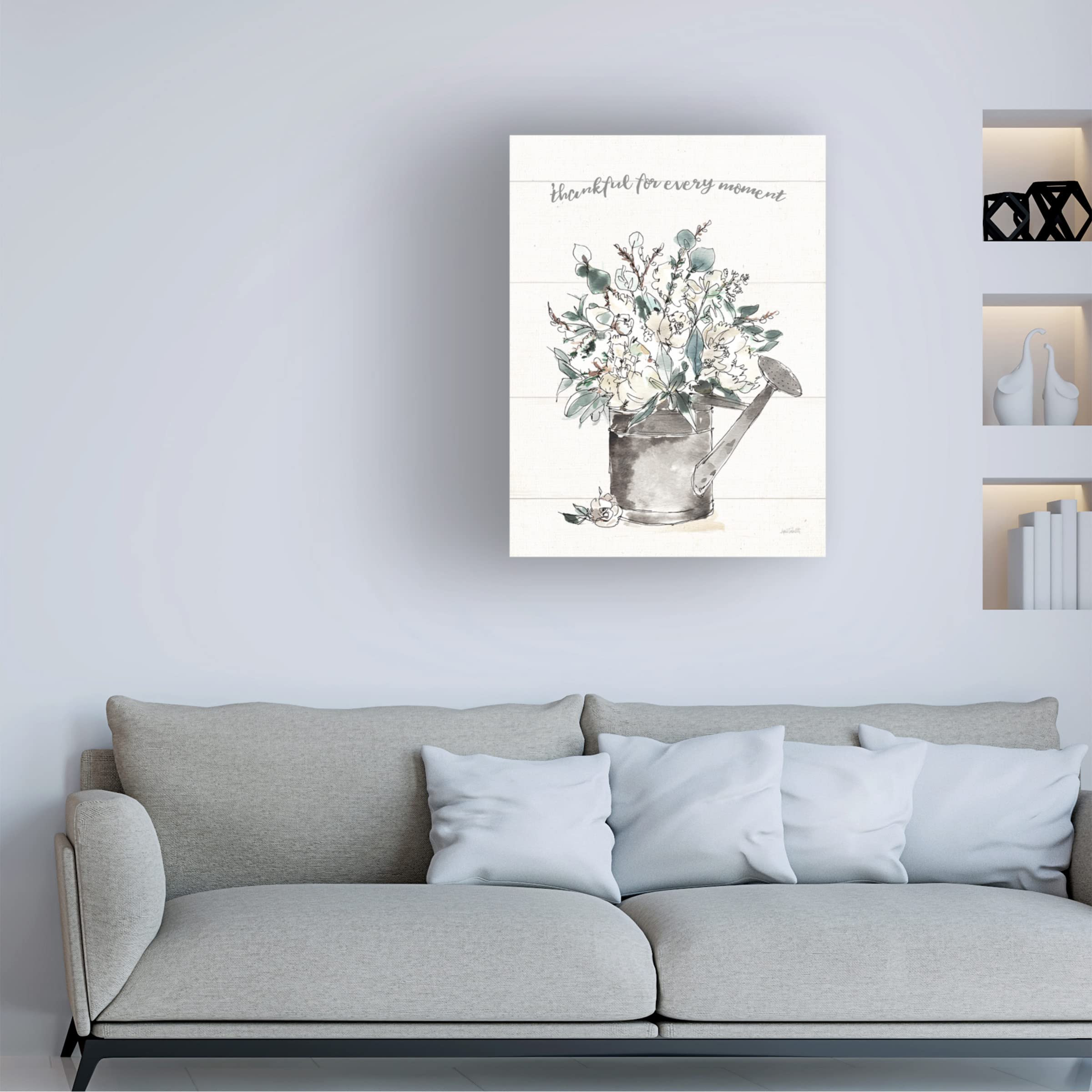 Anne Tavoletti 'Modern Farmhouse IV Thankful' Canvas Wall Art Print - Rustic Home Decor for Living Room, Bedroom & Office