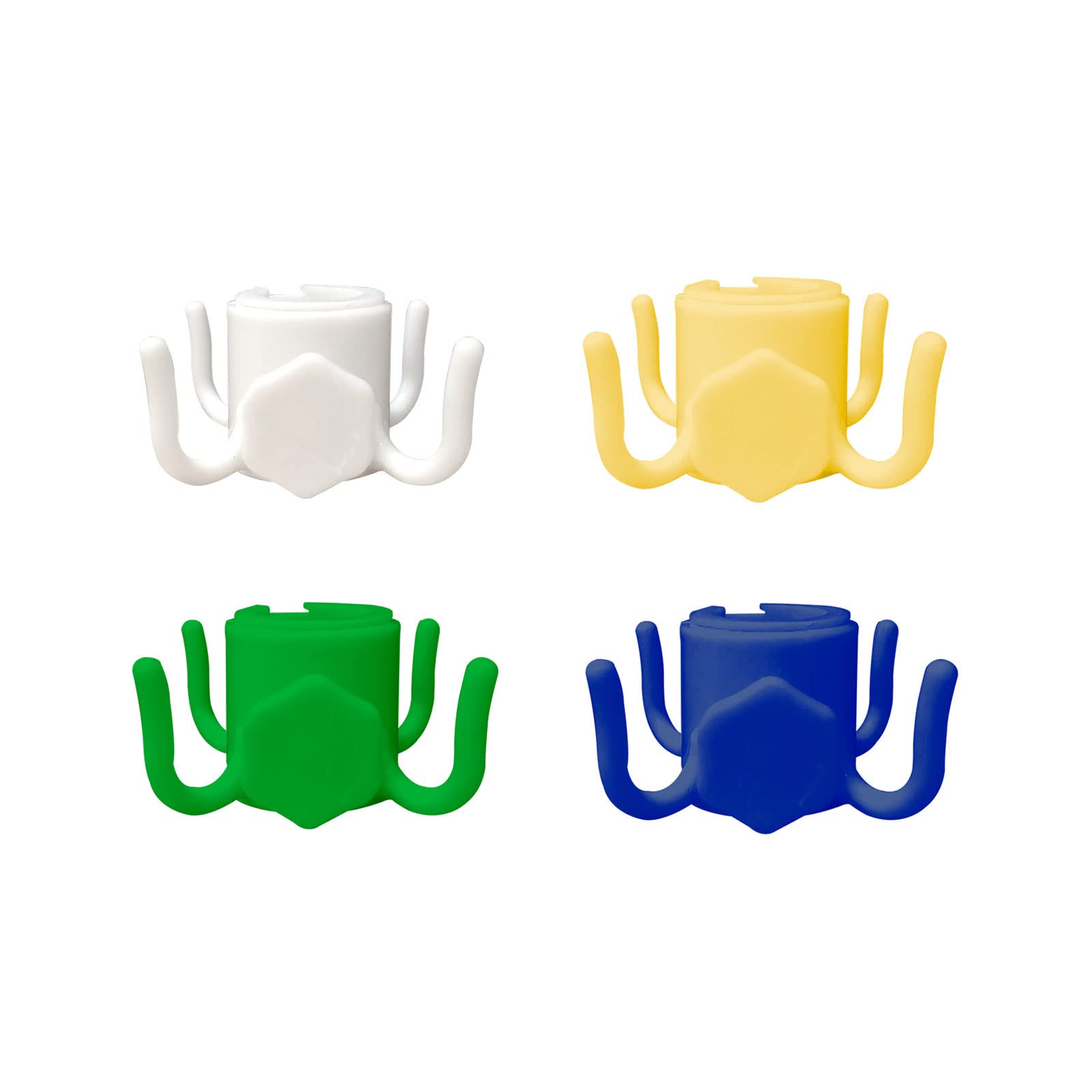 DRYEN 4-Pack Adjustable Plastic Beach Umbrella Hanging Hooks with 4 Prongs - Perfect for Towels, Hats, Clothes, Camera, Sunglasses & Bags - Ideal for Beach, Pool, Camping, Picnics & Outdoor Adventures
