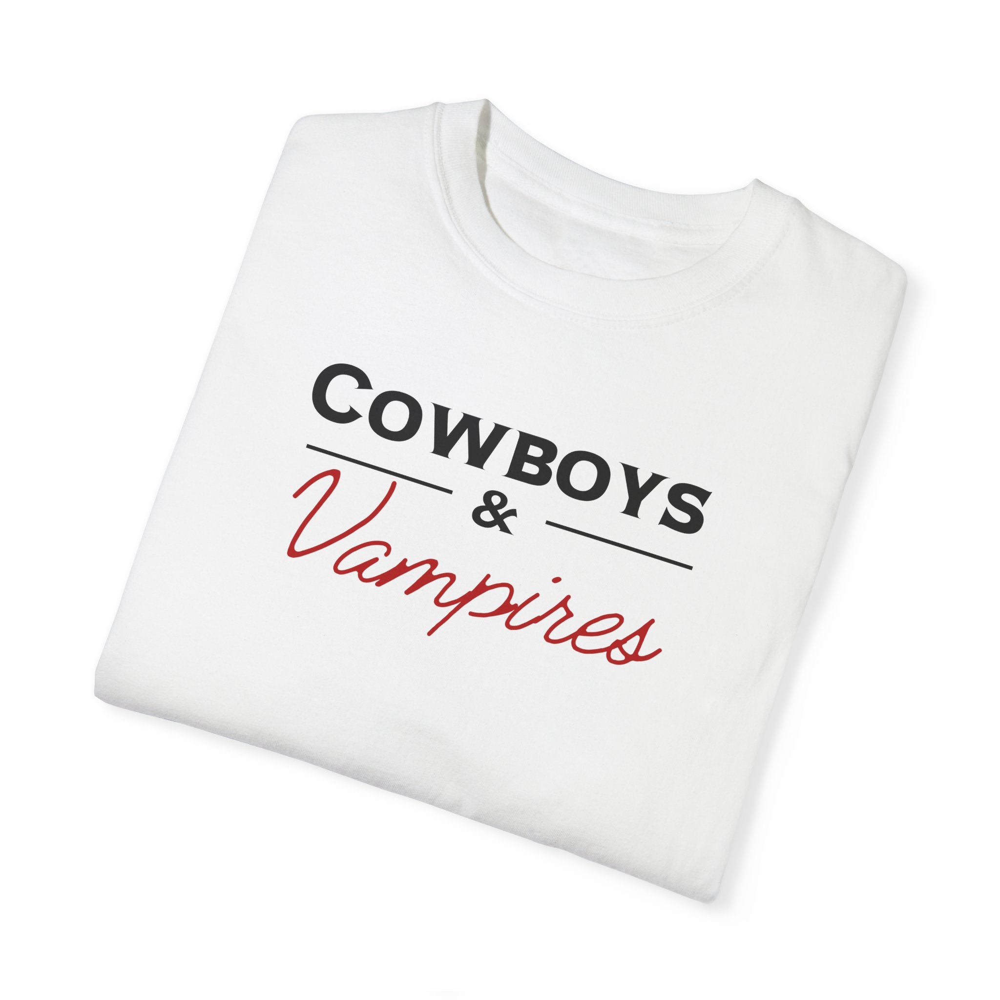 Trendy Cowboys & Vampires Graphic T-Shirt for Men & Women - Soft Cotton Tee for Casual Wear, Halloween Costumes & Themed Parties