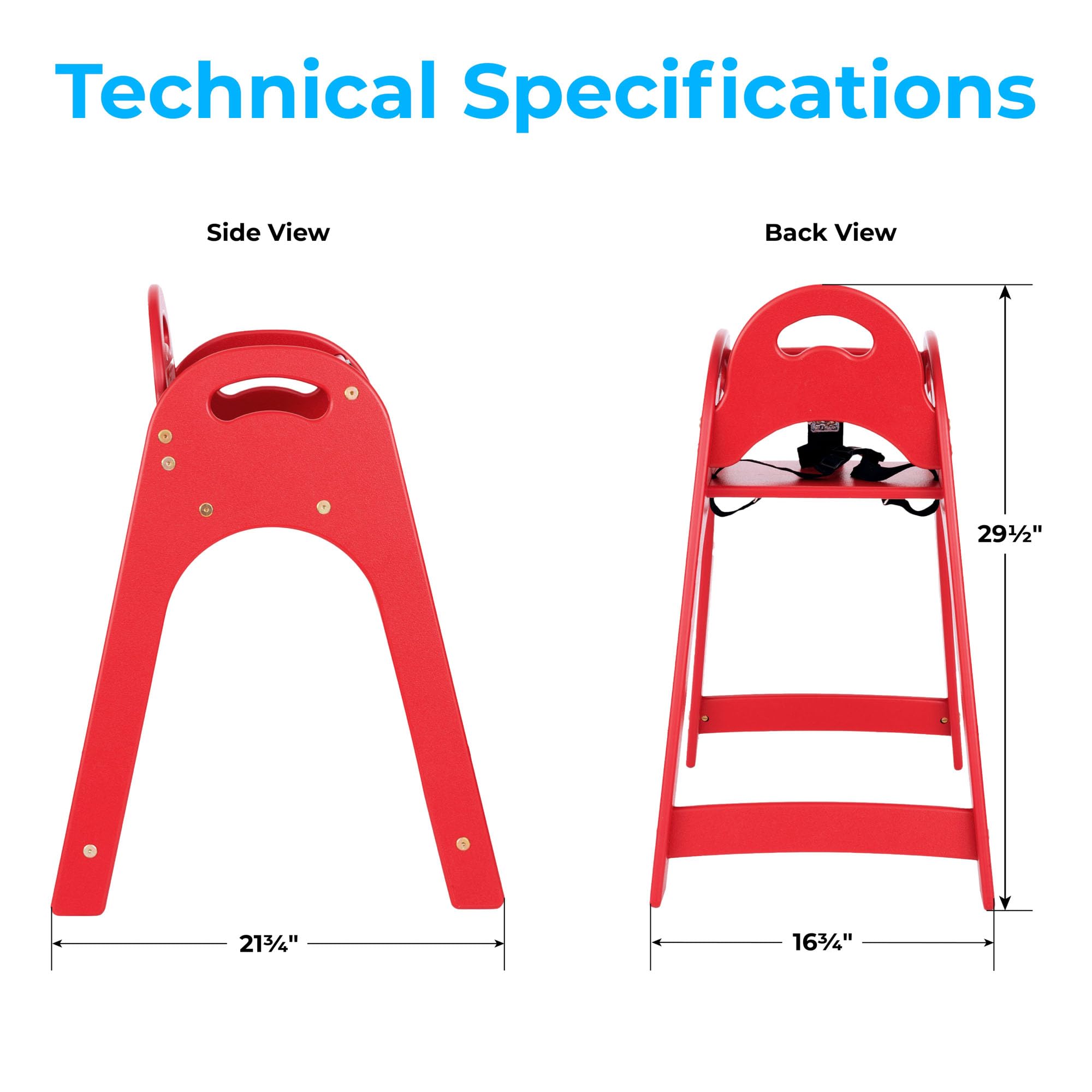 Koala Kare KB105-03 Designer High Chair for Babies & Toddlers - Red, Adjustable Height, Easy to Clean - Perfect for Home, Restaurant & Daycare Use