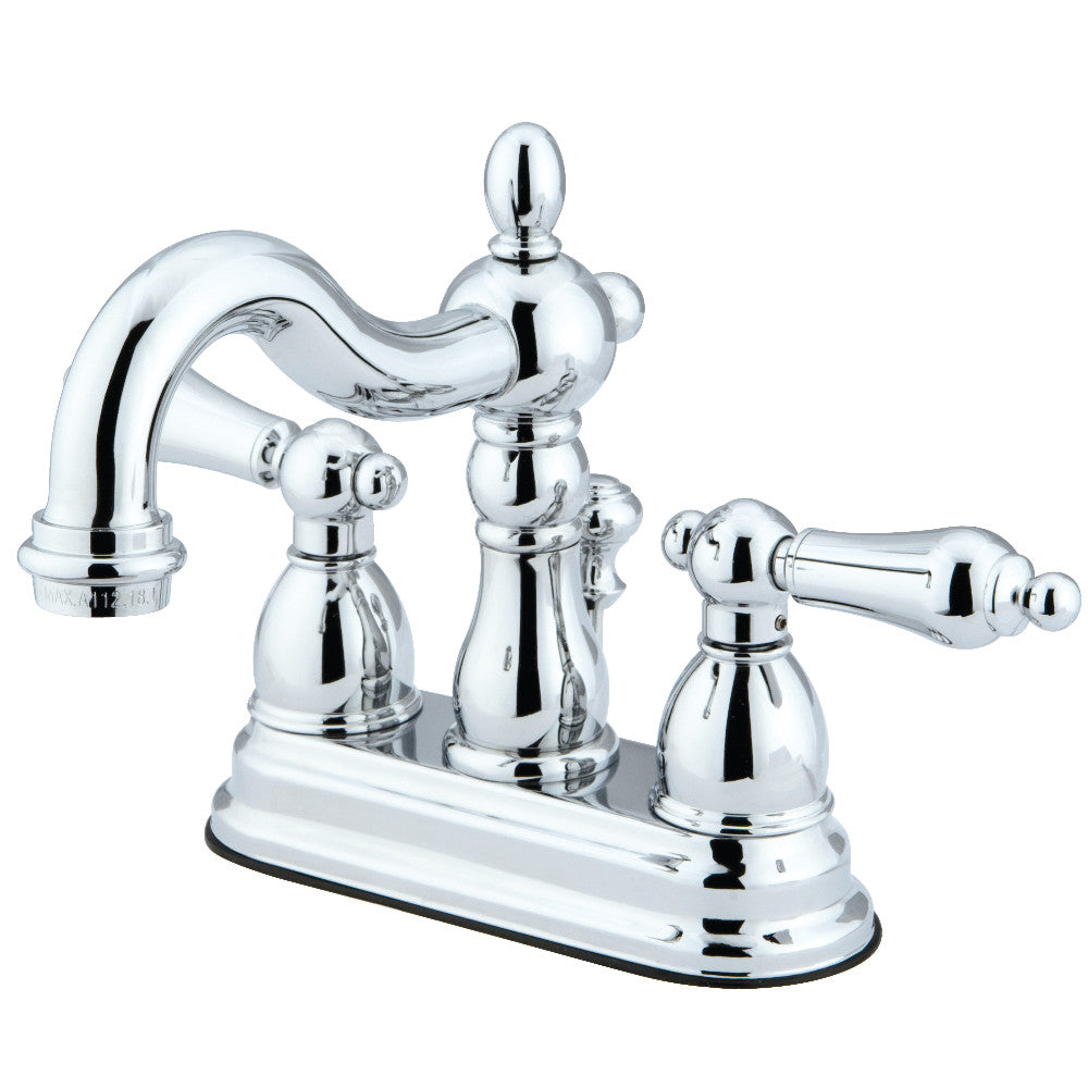 Kingston Brass KB1605AL Heritage 4-Inch Centerset Bathroom Faucet - Polished Brass Finish, Single Handle Water-Saving Design for Sink Vanity, Perfect for Modern and Traditional Bathrooms
