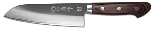 Premium BUNKA Warikomi Gold Santoku Knife - 7 Inch Japanese Kitchen Knife for Slicing, Dicing & Chopping - Perfect for Home Chefs & Professional Cooking