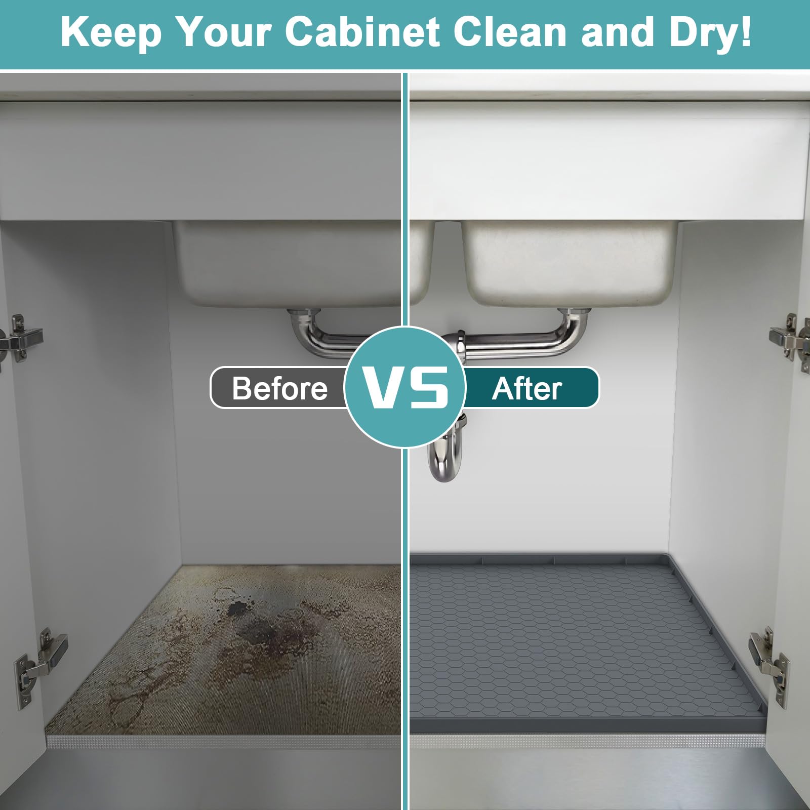 Non-Slip Waterproof Silicone Under Sink Mat 31