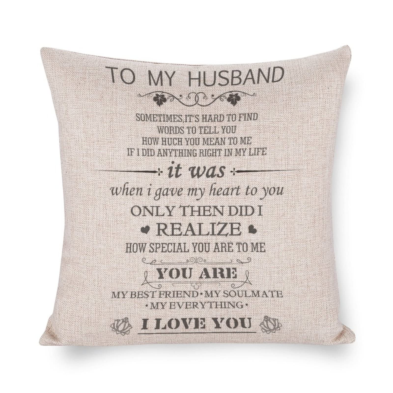 Romantic Throw Pillow Cover 18x18 Inches - Perfect Birthday & Christmas Gift for Husband, Wife, Couples - Soft Cushion Cover for Sofa, Bed, Living Room Decor - Ideal for Home, Family Gatherings & Cozy Nights
