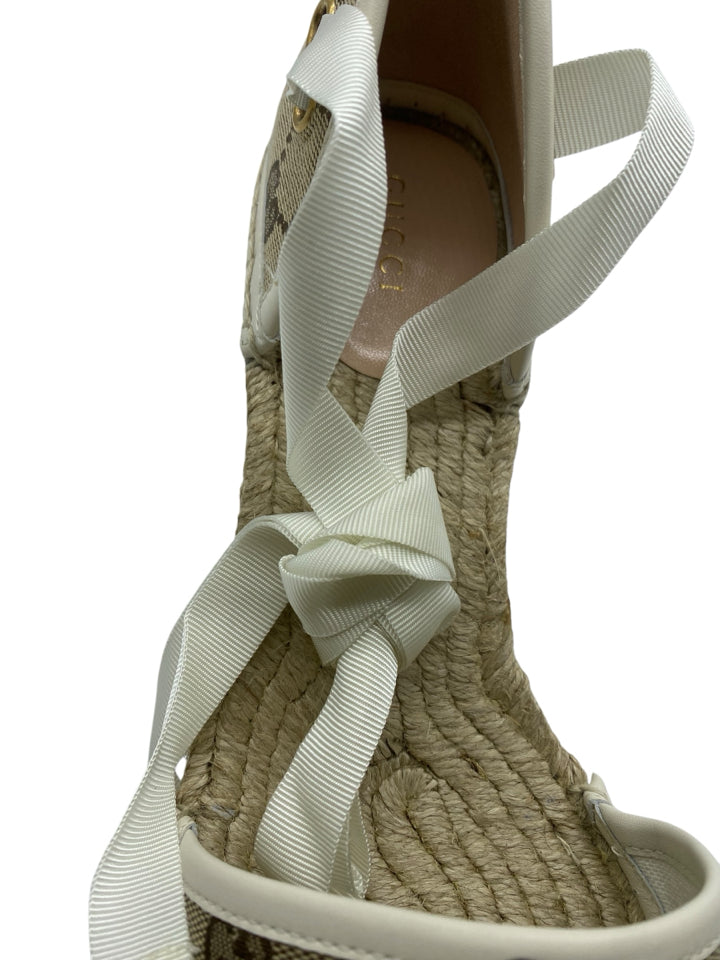 Gucci Women's Tan Espadrille Shoes with Patch - Size 39 (US 9) | Casual Summer Flats for Beach, Vacation & Everyday Wear