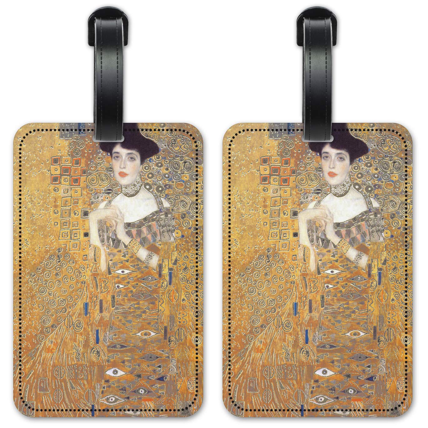 Klimt: Adele Bloch - Stylish Luggage ID Tags & Suitcase Identification Cards - Set of 2 - Perfect for Travel, Business Trips & Vacation