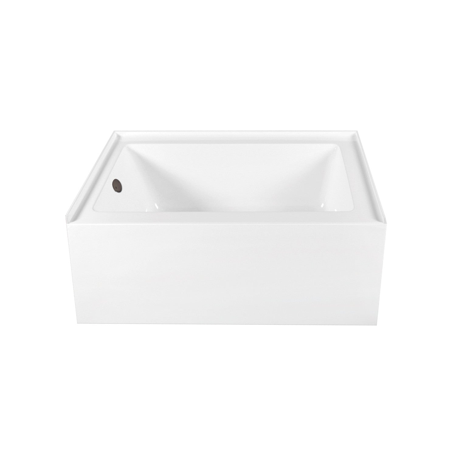 Aqua Eden 60 Inch Acrylic Rectangular 3-Wall Alcove Bathtub Combo with Waste & Overflow Drain - Left Hand Drain, Glossy White/Oil Rubbed Bronze - Perfect for Modern Bathroom Renovations & Spa-Like Retreats