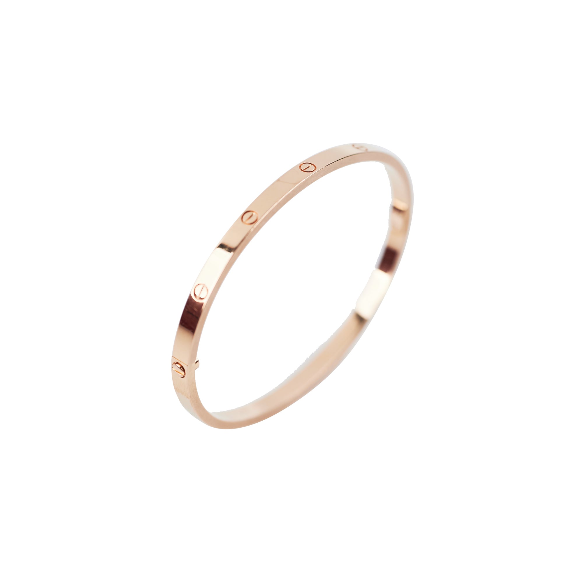 Cartier Love Small Size 17 Rose Gold Bracelet for Women - Luxury 18K Rose Gold Bangle with Screw Motif - Perfect for Anniversary, Valentine's Day & Special Occasions