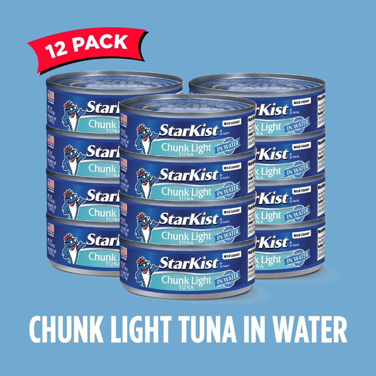 StarKist Chunk Light Tuna in Water - 5 oz Cans (Pack of 12) | High Protein, Low Mercury | Perfect for Salads, Sandwiches & Emergency Food Storage