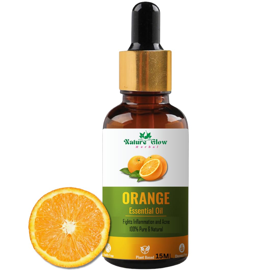 Organic Orange Essential Oil for Skin & Hair - 100% Pure, Natural, Undiluted (15ml) | Hydrates Dry Skin, Nourishes Hair | Aromatherapy, Massage, DIY Beauty & Home Fragrance