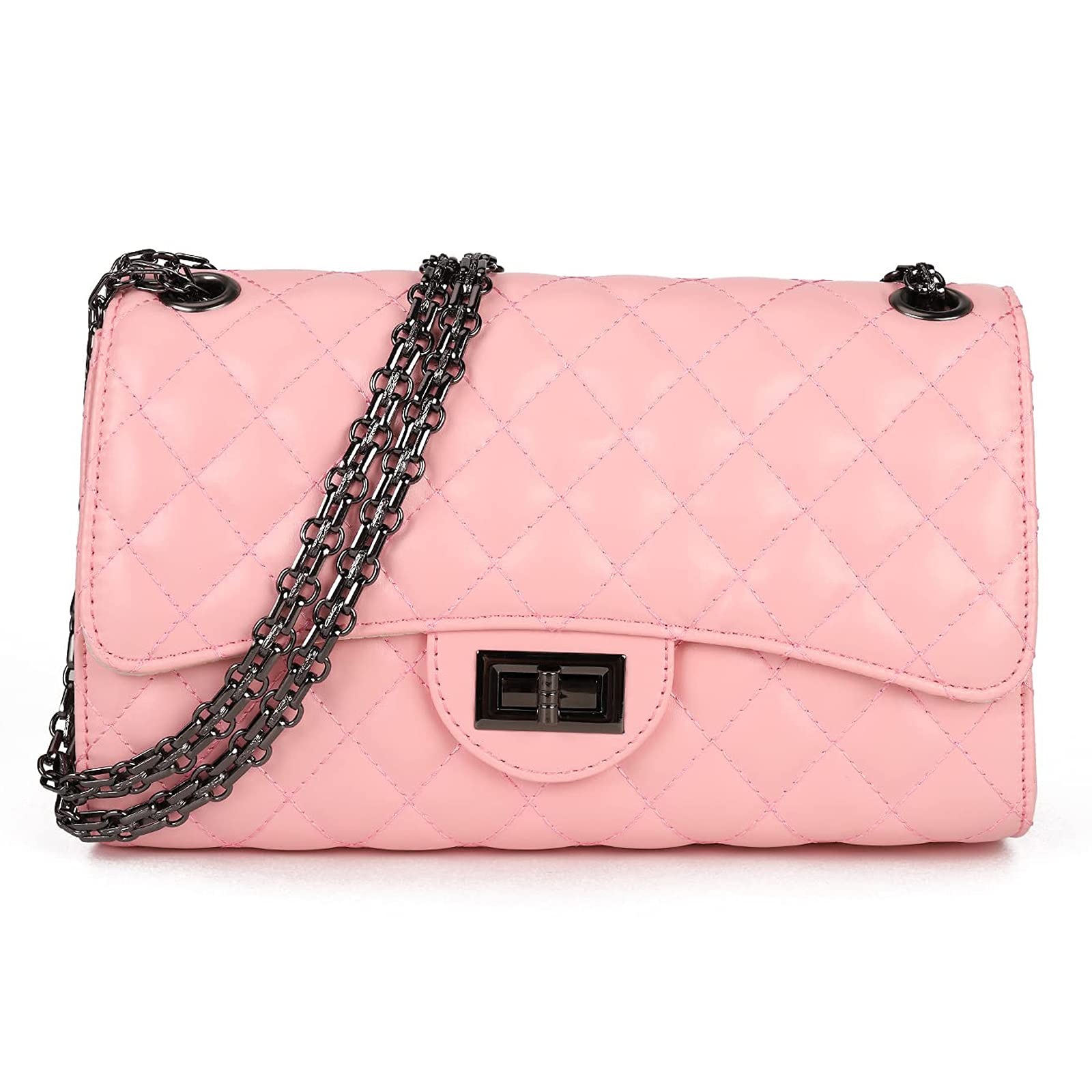 Gladdon Quilted Crossbody Purse for Women - Fashionable Shoulder Bag with Chain Strap | Designer Handbag for Daily Use, Shopping & Date Nights