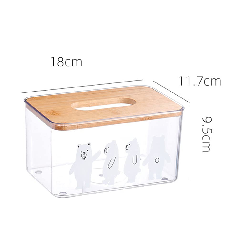 Hemoton Wooden Tissue Holder Box - 1pc Desktop Napkin & Paper Towel Storage Organizer for Bathroom, Kitchen, Office - Nordic Style Home Decor with Pump Dispenser - Perfect for Toilet Paper, Hand Towels & Pet Tissue Storage