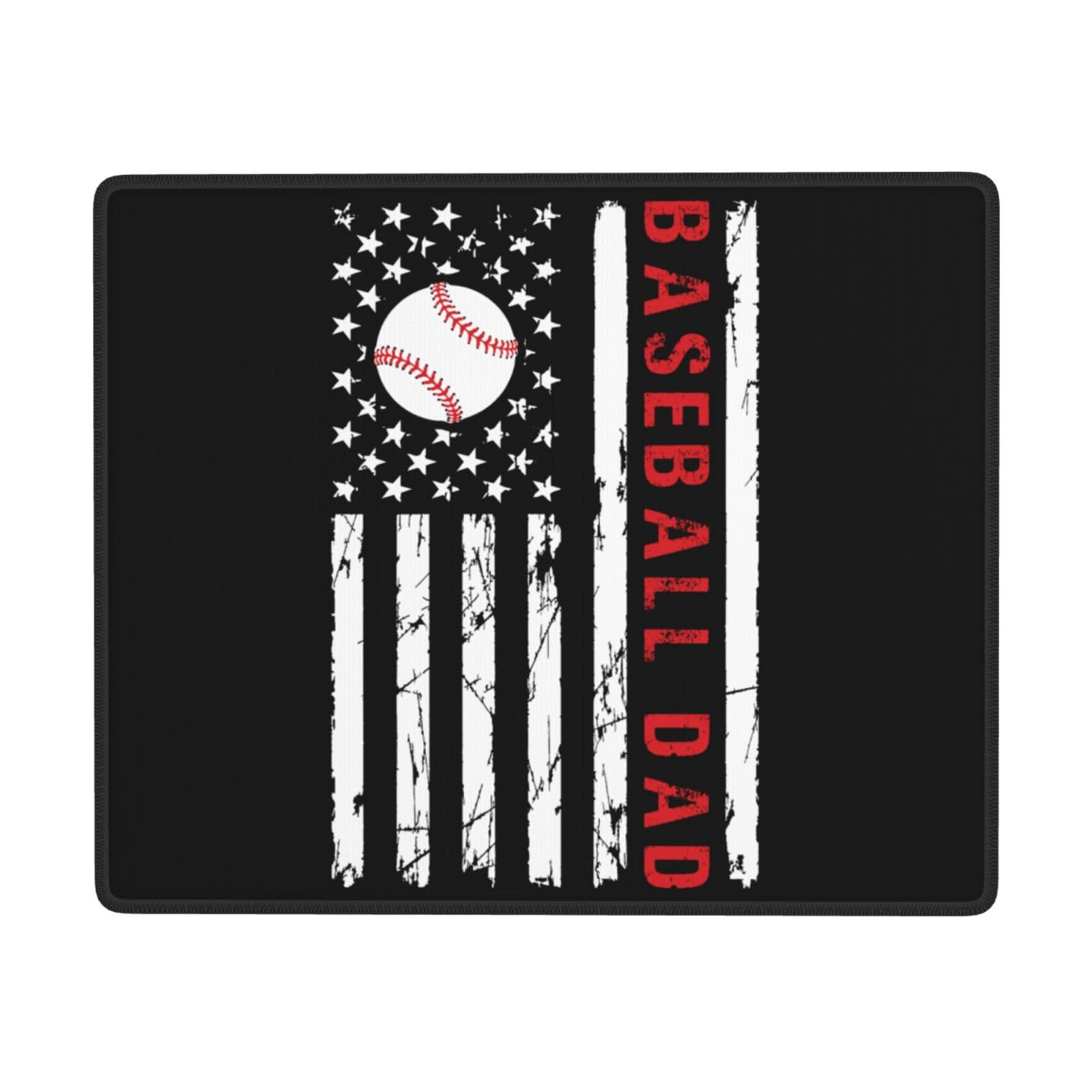 SIYTUAU USA Flag Baseball Themed Mouse Pad - 7x9 Inch Waterproof, Non-Slip Rubber Gaming Mousepad for Laptop & Office Use - Perfect for Gamers, Baseball Fans & Patriotic Decor