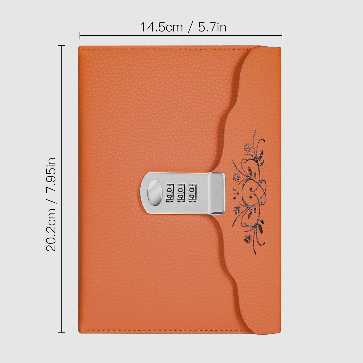 ARRLSDB Lockable Leather Journal - Secure Writing Notebook with Password Lock, Personal Diary & Planner Organizer for Women & Men (Orange) | Perfect for Travel, Work & Creative Writing