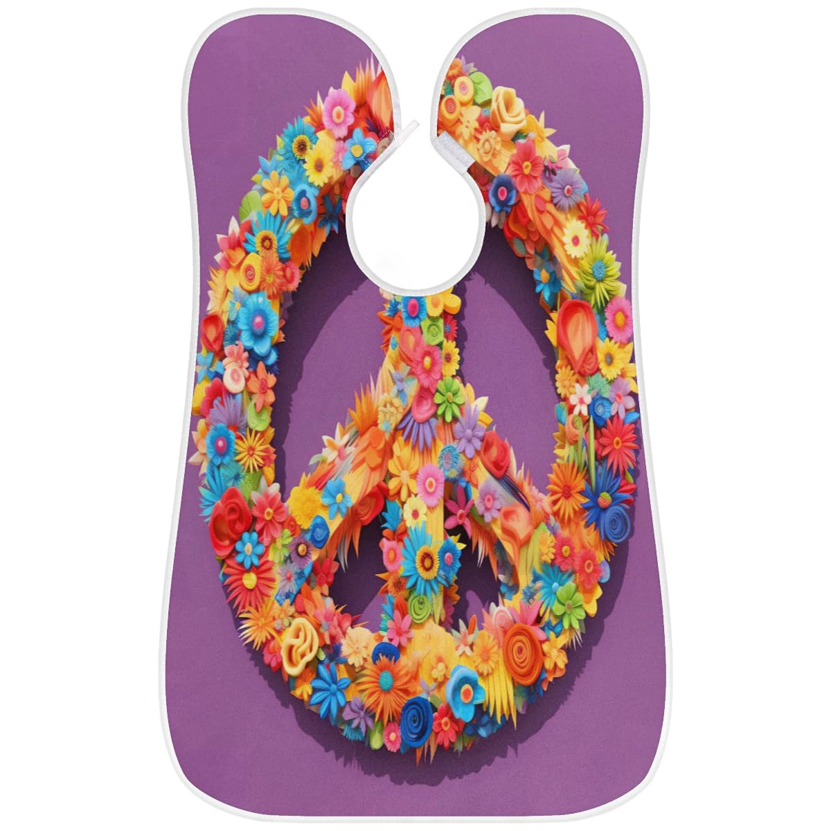 Men's Peace Sign Floral Beard Shaving Bib - Waterproof Hair Dye Apron for Barbers & Stylists, Makeup Artist Cape with Sink Hair Catcher - Perfect for Beard Trimming, Haircuts & Salon Services