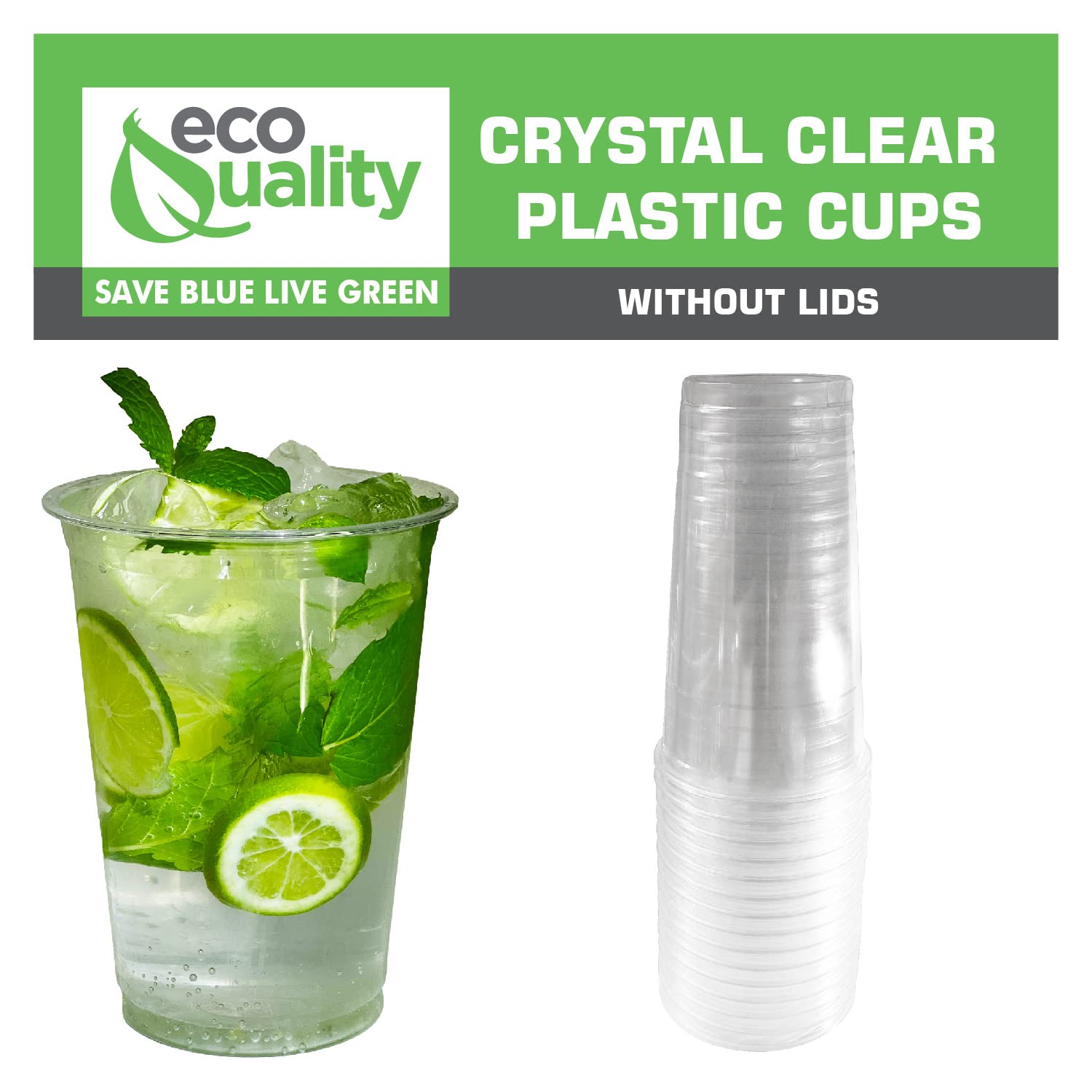 32 oz Clear Plastic Disposable Cups - 500 Pack | Crystal Clear PET Cold Drink Cups for Smoothies, Iced Coffee, Juice, Soda & Cocktails | Perfect for Parties, Meal Prep, Restaurants & Cafes | BPA-Free Reusable Drinking Cups