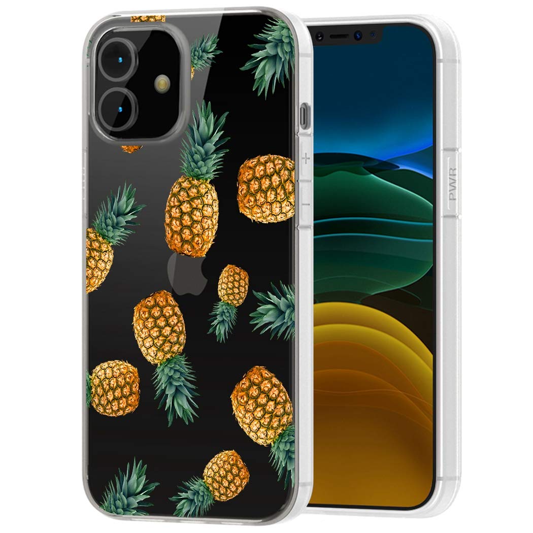 Shockproof Clear Pineapple Pattern TPU Case for iPhone 12 Mini 5.4 Inch (2020) - Slim Flexible Protective Phone Cover for Women & Men - Perfect for Daily Use, Travel and Outdoor Activities