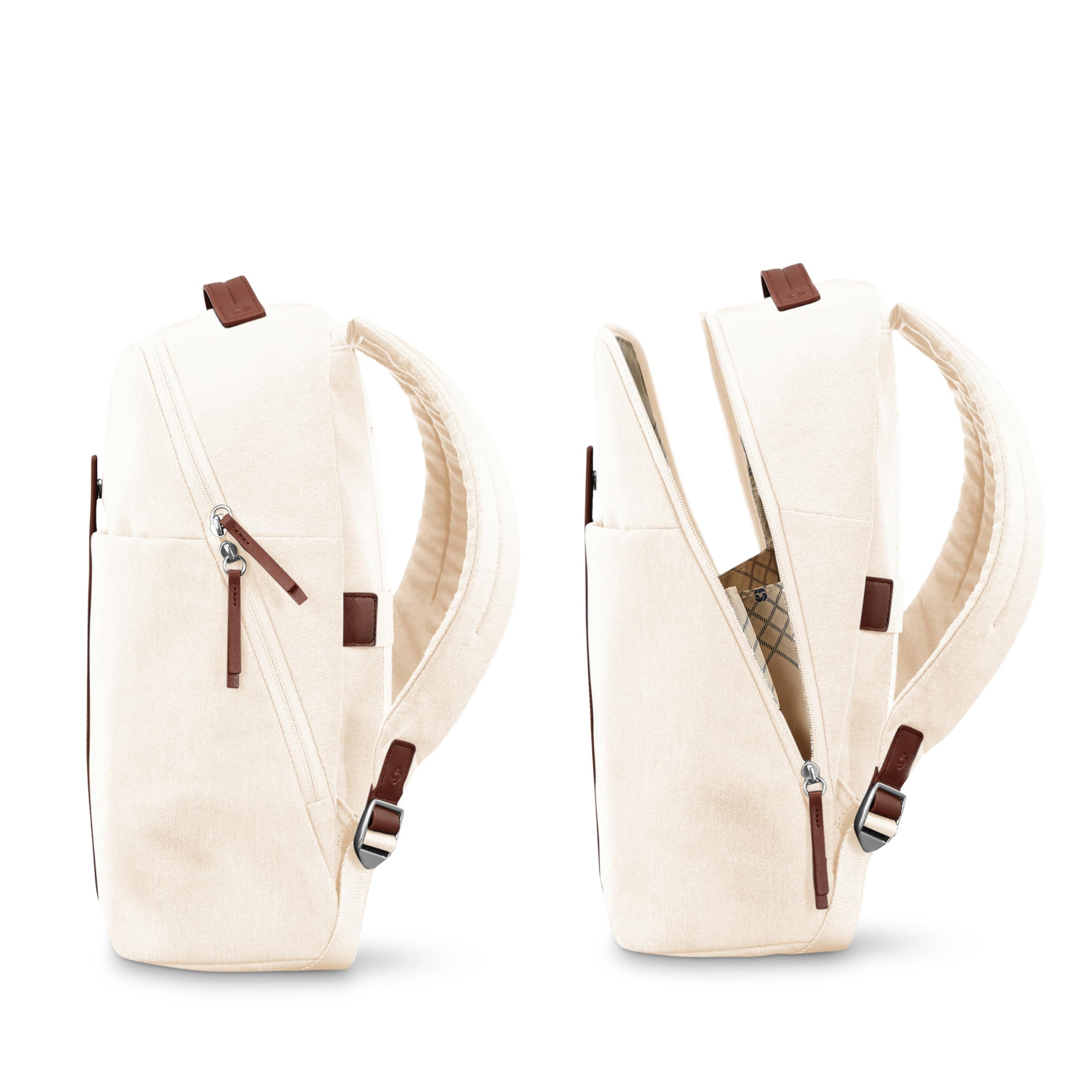 Samsonite Virtuosa Carry-On Travel Backpack with Padded Laptop Sleeve, Water-Resistant & Lightweight, Perfect for Business Trips & Air Travel, Off White