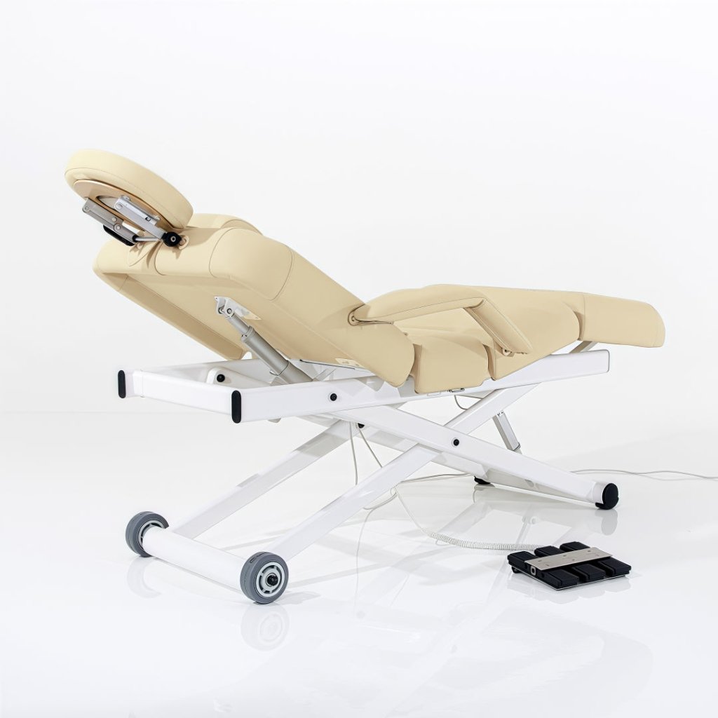 SilverFox 3 Motors 4-Section Professional Electric Massage Table 2274B with Wireless Hand Controller - Cream & Black - Perfect for Chiropractic Clinics, Spa Salons and Home Massage Therapy