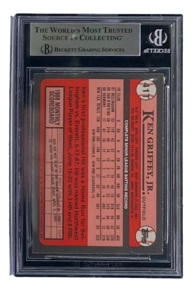 Ken Griffey Jr Autographed 1989 Topps #41T Rookie Card - PSA Graded Seattle Mariners Memorabilia for Baseball Collectors & Sports Fans