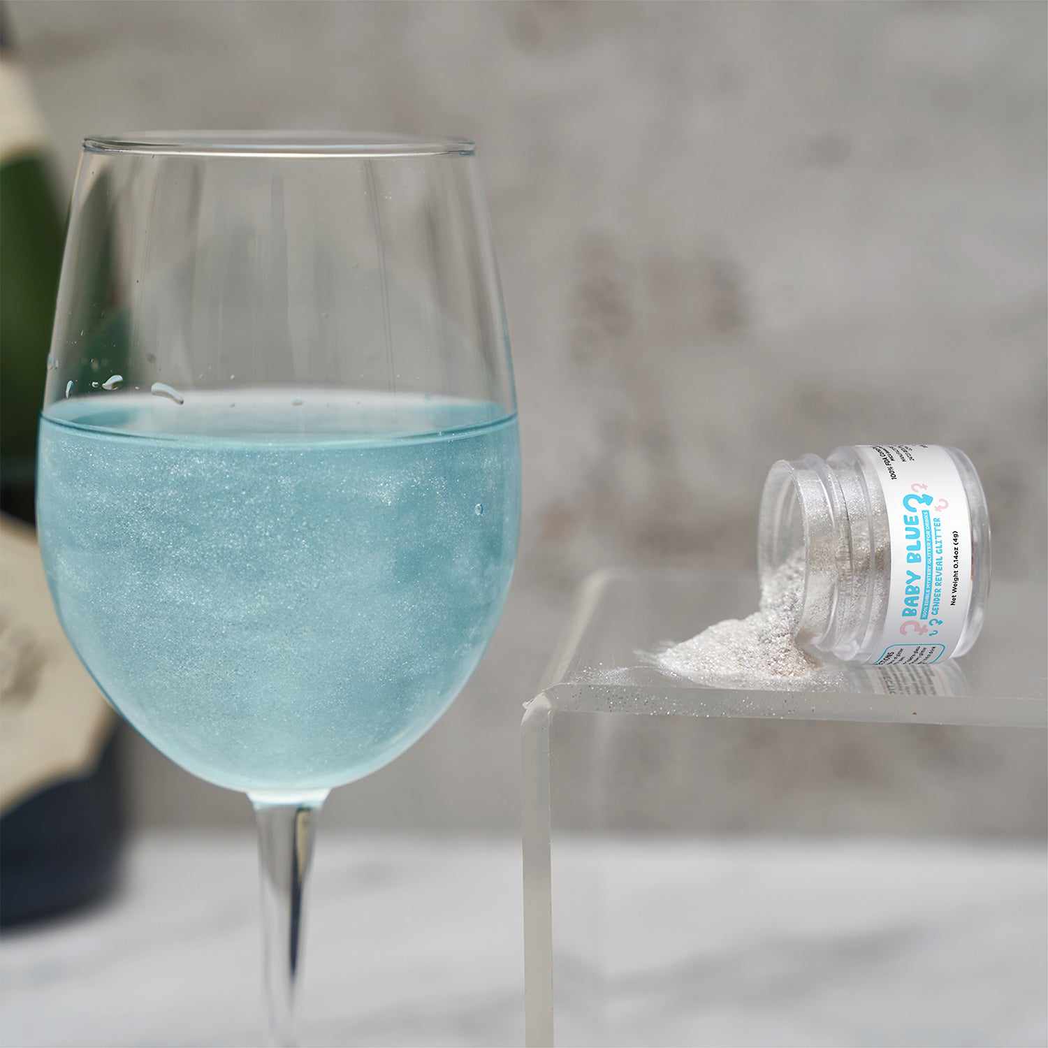 Custom Baby Blue Gender Reveal Beverage Glitter - Premium Edible Sparkle for Gender Announcement Parties, Baby Showers & Special Celebrations