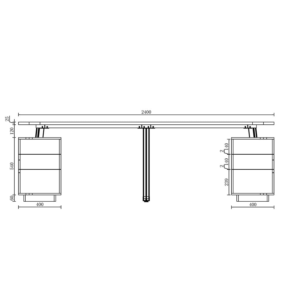 ARTO 4-Person Back-to-Back Workstation with 4 Cabinets - 2.4M Warm Oak & Black Office Desk for Collaborative Workspaces | Perfect for Shared Offices, Coworking Spaces & Team Environments